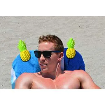 O2COOL Boca Beach Towel Clips - Colorful Pineapple Set