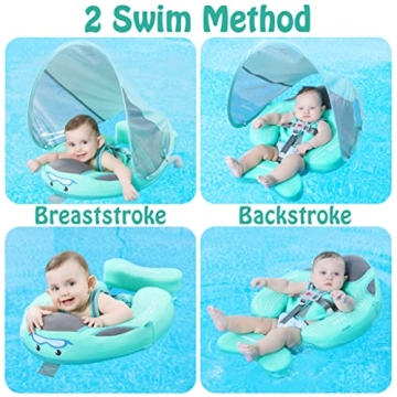 Mambobaby Baby Swim Float with Canopy for Ultimate Safety