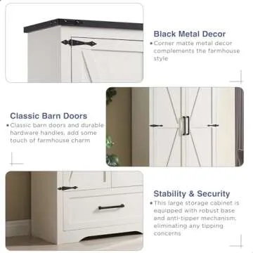 JXQTLINGMU 72" Farmhouse Kitchen Pantry - Elegant Storage Solutions