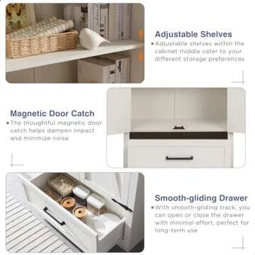 JXQTLINGMU 72" Farmhouse Kitchen Pantry - Elegant Storage Solutions