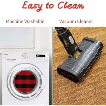 Christmas Door Mat Combo Set - 100% Coco Coir Welcome Mat + 3' x 5' Red and Black Plaid Rug, Christmas New Year Holiday Collection Doormat for Front Porch Entryway Decorative