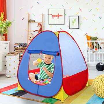 EocuSun Pop Up Play Tent, Ball Pit Play Tent Kids Playhouse for Indoor and Outdoor, Foldable Tent for Kids Girls & Boys Toys (Balls Not Included) (Multicolor)