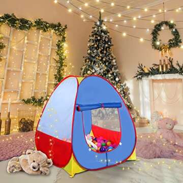 EocuSun Pop Up Play Tent, Ball Pit Play Tent Kids Playhouse for Indoor and Outdoor, Foldable Tent for Kids Girls & Boys Toys (Balls Not Included) (Multicolor)