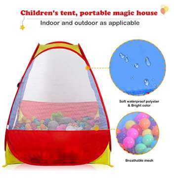 EocuSun Pop Up Play Tent, Ball Pit Play Tent Kids Playhouse for Indoor and Outdoor, Foldable Tent for Kids Girls & Boys Toys (Balls Not Included) (Multicolor)