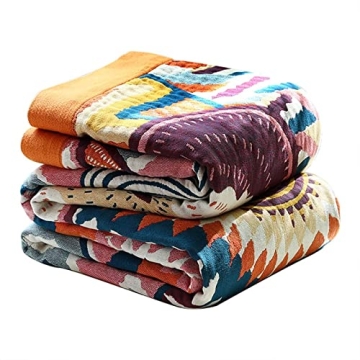 Stylish Boho Throw Blanket - Luxurious 100% Cotton Comfort