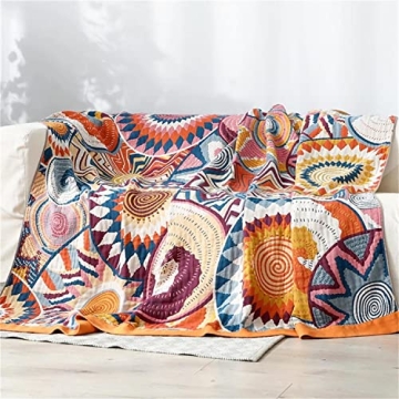 Luxurious Boho Throw Blanket 100% Cotton 60x80 for Comfort