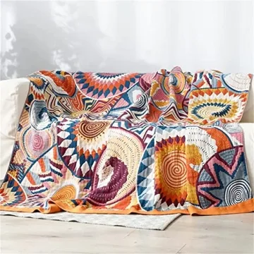 Luxurious Boho Throw Blanket 100% Cotton 60x80 for Comfort