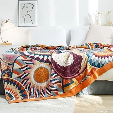 Luxurious Boho Throw Blanket 100% Cotton 60x80 for Comfort