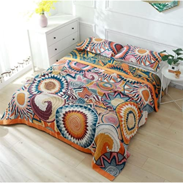 Luxurious Boho Throw Blanket 100% Cotton 60x80 for Comfort