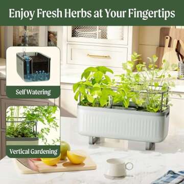 Vego Garden Herb Planter: Self-Watering Indoor Plant Box