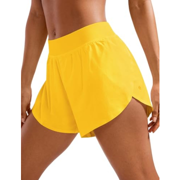 CRZ YOGA Lightweight Mid Waisted Running Athletic Shorts