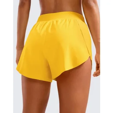 CRZ YOGA Lightweight Mid Waisted Running Athletic Shorts
