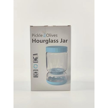 Luvan Pickle Jar with Hourglass Flip Design for Easy Snacking