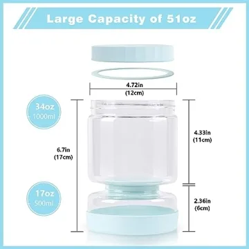 Luvan Pickle Jar with Hourglass Flip Design for Easy Snacking