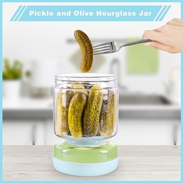 Luvan Pickle Jar with Hourglass Flip Design for Easy Snacking