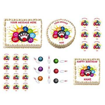 Bowling Edible Cake Topper for Birthday Parties