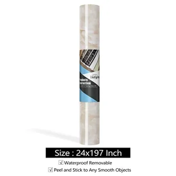 Beige Marble Countertop Contact Paper Waterproof Granite
