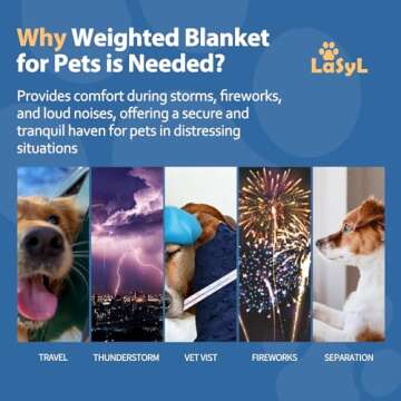 LaSyL Weighted Blanket for Pets | Thunder Blanket for Dogs Anxiety | Premium Soft Minky | Relaxation...