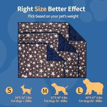 LaSyL Weighted Blanket for Pets | Thunder Blanket for Dogs Anxiety | Premium Soft Minky | Relaxation & Calming & Anti Anxiety | Blue Grey Star, Washable Large 40" L x 47" W