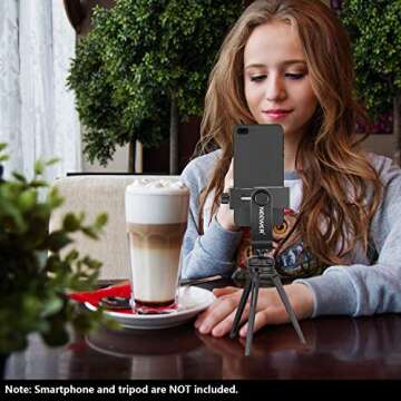 Neewer Smartphone Holder Phone Tripod Mount Compatible with iPhone 16 15 Pro Max Plus 14 13 12 Mini Samsung Galaxy S24 S23 Ultra, Cell Phone Clip Vertical Bracket Adapter for Tripod with 1/4" Screw
