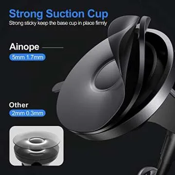 Magnetic Phone Car Mount, 6 Strong Magnets Phone Holder for Car Dashboard and Windshield, 360° Rotation & Metal Telescopic Arm, Hands-Free Car Phone Holder Compatible with 3''-7'' Phone, iPad（AINOPE）