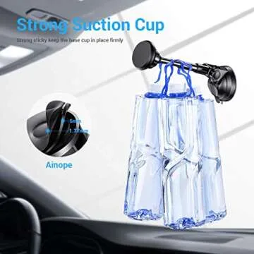 Magnetic Phone Car Mount, 6 Strong Magnets Phone Holder for Car Dashboard and Windshield, 360° Rotation & Metal Telescopic Arm, Hands-Free Car Phone Holder Compatible with 3''-7'' Phone, iPad（AINOPE）