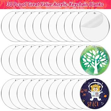 Cludoo 30pcs 3 inch Clear Acrylic Ornaments for Crafts