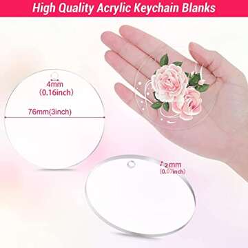 Cludoo 30pcs 3 inch Clear Acrylic Ornaments for Crafts