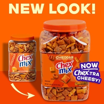Chex Mix Cheddar Snack Mix, 20 oz Tub of Salty Snacks