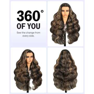 MEGALOOK Ombre Lace Front Wig 200% Density for Women