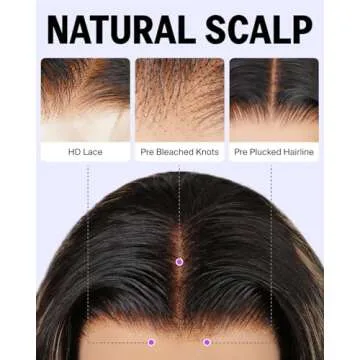 MEGALOOK Ombre Lace Front Wig 200% Density for Women