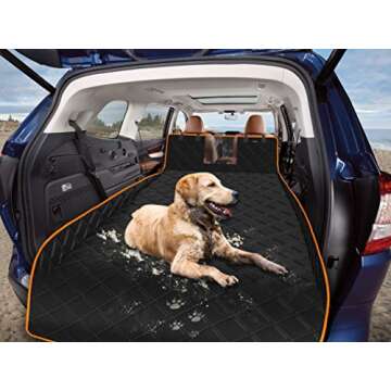 iBuddy SUV Cargo Liner for Dogs, Waterproof Dog Seat Cover with Bumper Flap Protection Durable SUV Trunk Mat for Pets Keep Your Vehicle Trunk Clean Universal Fit SUV Car Seat Cover