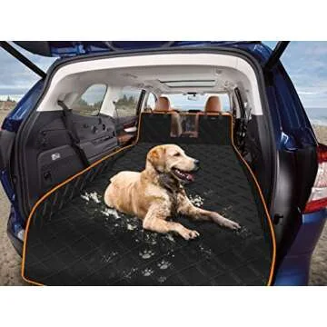 iBuddy SUV Cargo Liner for Dogs, Waterproof Dog Seat Cover with Bumper Flap Protection Durable SUV Trunk Mat for Pets Keep Your Vehicle Trunk Clean Universal Fit SUV Car Seat Cover