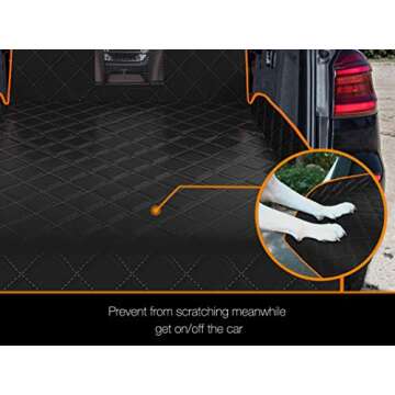 iBuddy SUV Cargo Liner for Dogs, Waterproof Dog Seat Cover with Bumper Flap Protection Durable SUV Trunk Mat for Pets Keep Your Vehicle Trunk Clean Universal Fit SUV Car Seat Cover