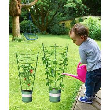 4 Pack Garden Plant Support Tomato Cage, Upgrade 36" Trellis for Climbing Plants, Plant Support Cage Trellis Kits (36")