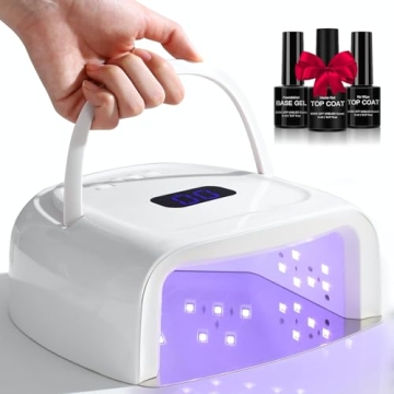 60W Rechargeable UV LED Nail Lamp, Faster Wireless Nail Dryer Gel Polish Light 42 Beads & Portable H...