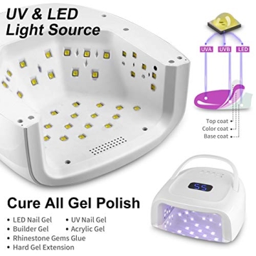 60W Rechargeable UV LED Nail Lamp - Fast Gel Curing Light