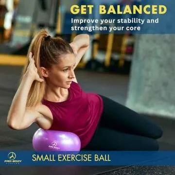ProBody Pilates Ball Small Exercise Ball with Pump - 9 Inch Workout Ball for Stability, Barre, Yoga,...