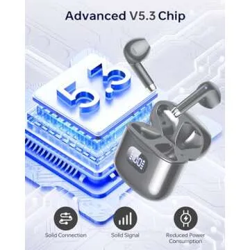 KTGEE Wireless Earbuds Bluetooth 5.3 Headphones, 40Hrs Playback Stereo Ear Buds with LED Display Charging Case IPX7 Waterproof in-Ear Earphones with Mic for Phone Tablet Laptop Sports