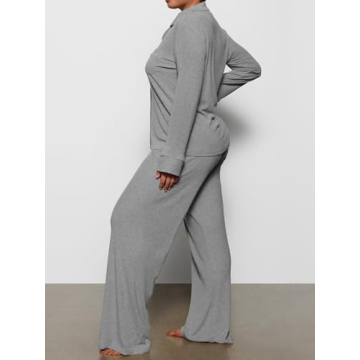 AnotherChill Women's Luxurious Long Sleeve Pajamas Set