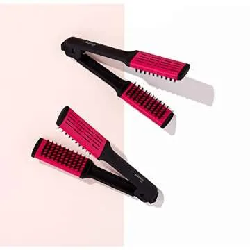 Diane Ceramic Straightening Brush with Nylon Bristles for Smoothing and Styling Thick Coarse Hair, Double-Sided Hair Straightener Brush