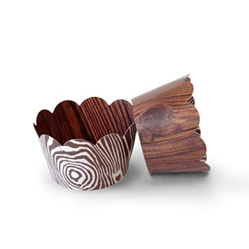 Wood Grain Cupcake Wrappers for Rustic Celebrations