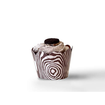 Wood Grain Cupcake Wrappers for Rustic Celebrations