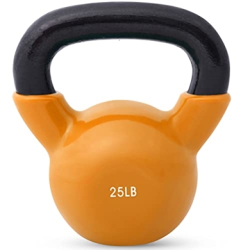 JFIT 25 LB Vinyl Coated Kettlebell - Boost Your Workout Efforts