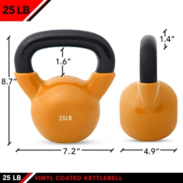 JFIT 25 LB Vinyl Coated Kettlebell - Boost Your Workout Efforts