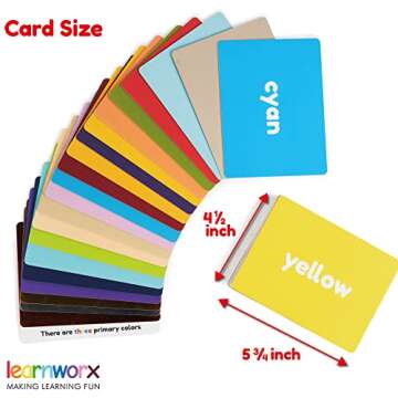 Color Flashcards for Toddlers - 44 Color Cards to Help Learn Colors & Words - Thick Color Learning Cards - Includes Simple & Advanced Colors