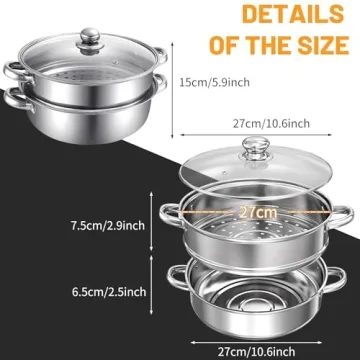 2 Tier Stainless Steel Steamer Pot for Healthy Cooking