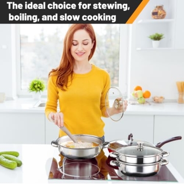 2 Tier Stainless Steel Steamer Pot for Healthy Cooking