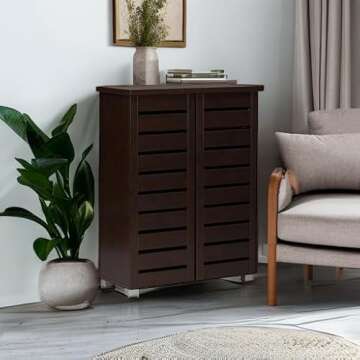 Wholesale Interiors Baxton Studio Adalwin Modern and Contemporary 2-Door Dark Brown Wooden Entryway Shoes Storage Cabinet, SC863522-Wenge