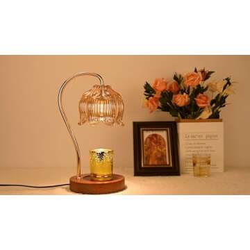 NONVJJ Candle Warmer Lamp with Timer, Dimmable Candle Warming Lamp,Candle Warmer Light Compatible with Various Candles for Home Decor,Candle Warmer Light for Candle Large Jar with 2 Bulbs Clear-02